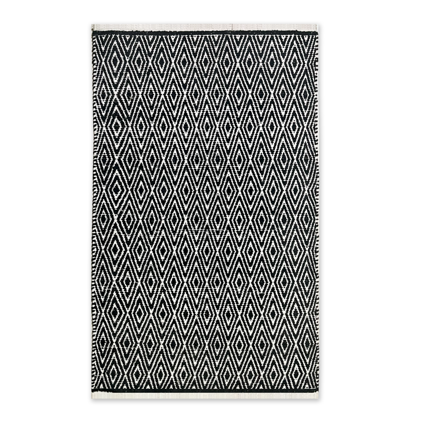 Diamond Rug - Black/White, 3'x5'