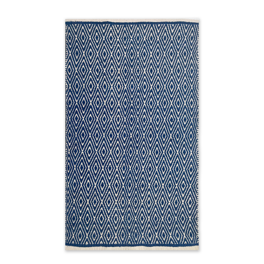 Diamond Rug - Navy/Ivory, 3'x5'