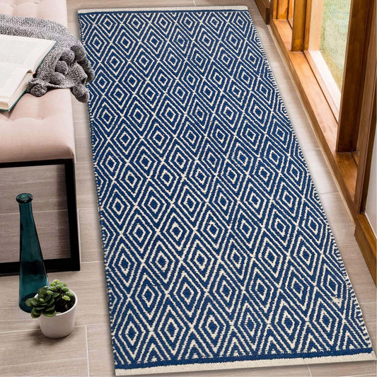 Diamond Runner - Navy/Ivory, 2'X5'