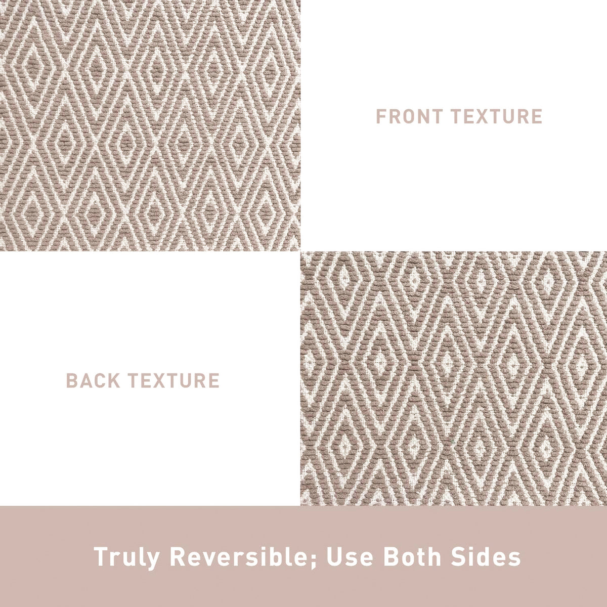 Diamond Runner - Taupe/White, 2'x5'