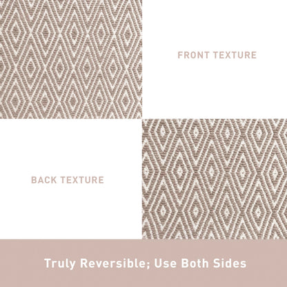 Diamond Runner - Taupe/White, 2'x5'