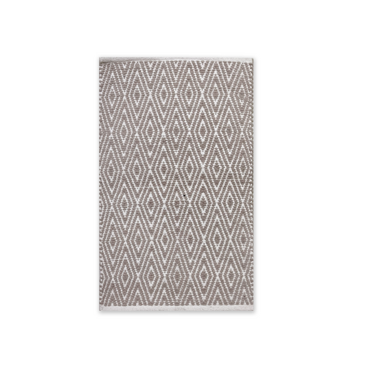 Diamond Rug - Greish Beige/White, 21''x34''