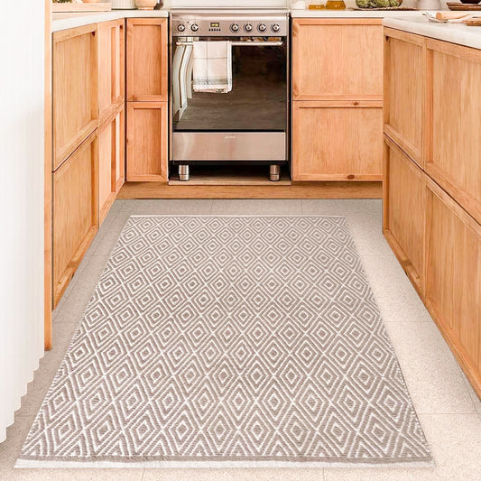 Diamond Rug - Taupe/White, 3'x5'