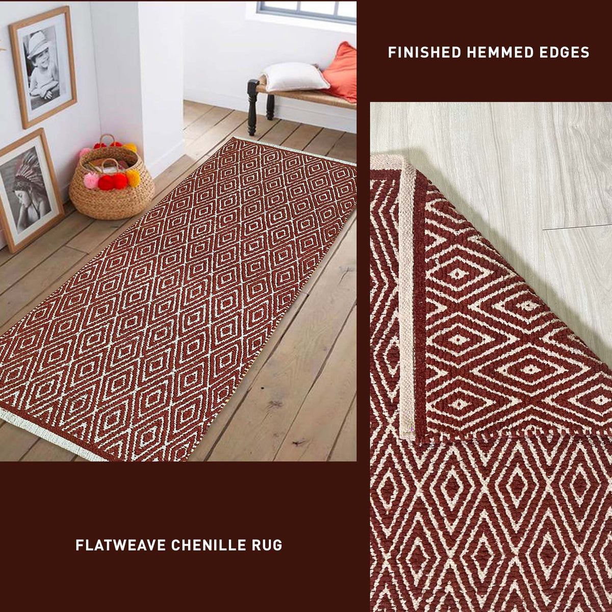 Diamond Runner - Red/Ivory ,2'x5'