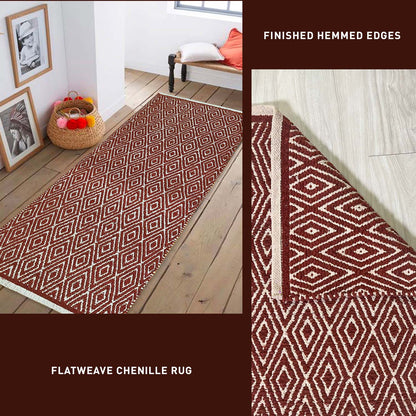 Diamond Runner - Red/Ivory ,2'x5'