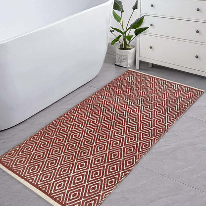 Diamond Runner - Red/Ivory ,2'x5'