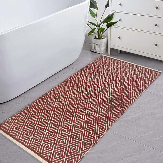 Diamond Runner - Red/Ivory ,2'x5'