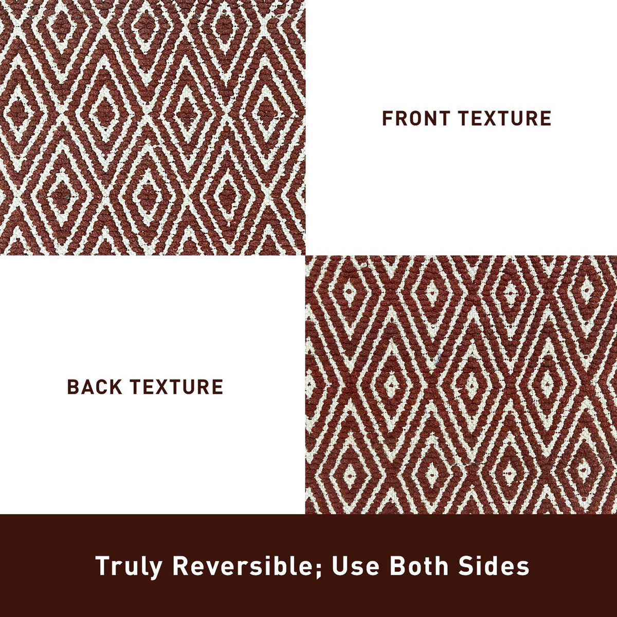 Diamond Rug - Red/Ivory, 3'x5'