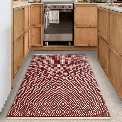 Diamond Rug - Red/Ivory, 3'x5'