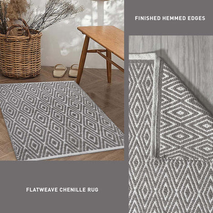 Diamond Rug - Gray/White, 21''x34''