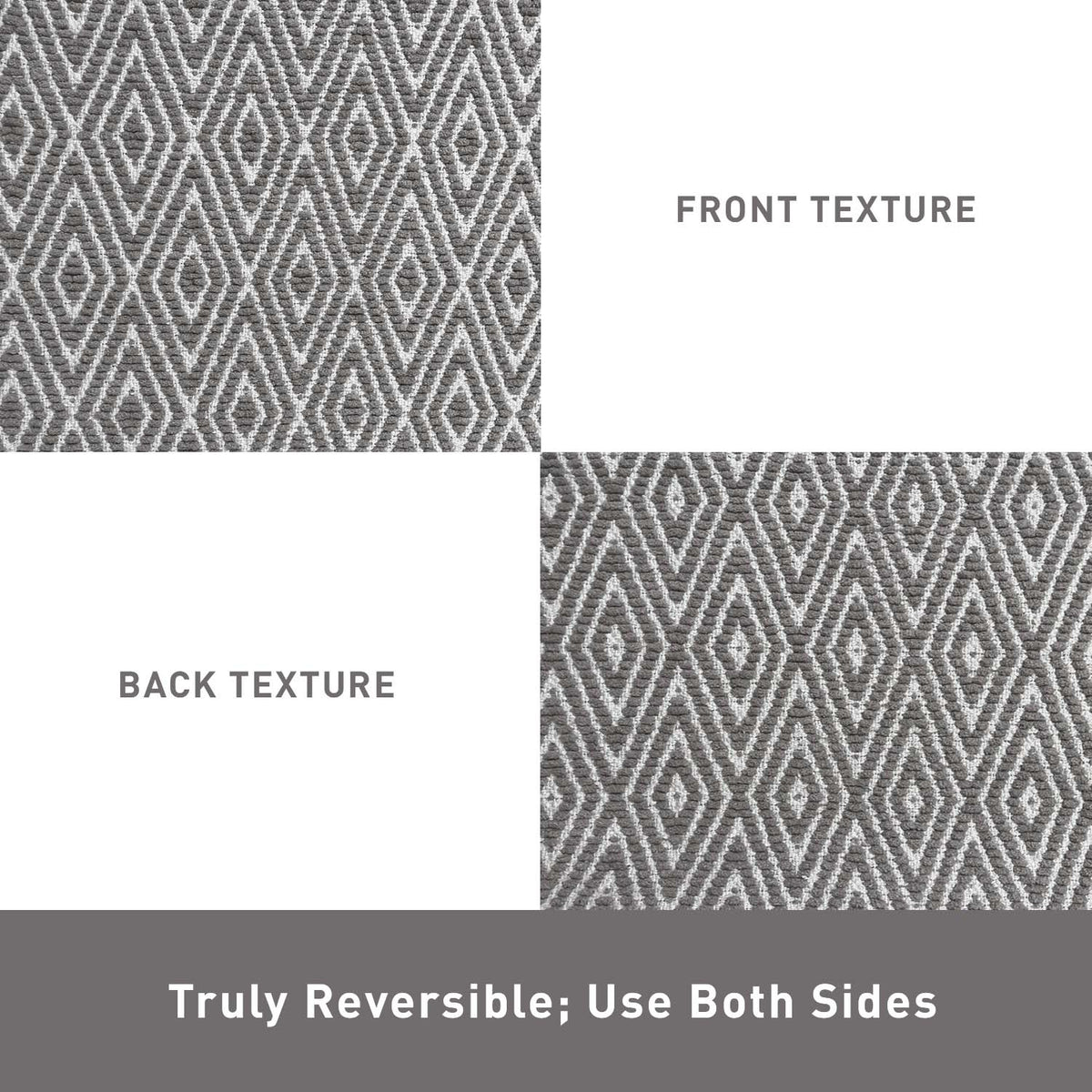 Diamond Rug - Gray/White, 21''x34''