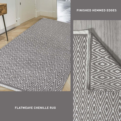 Diamond Rug - Gray/White, 3'x5'