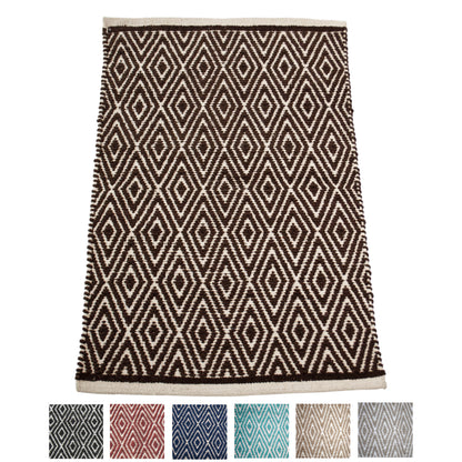 Diamond Rug - Brown/Ivory, 21''x34''