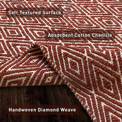 Diamond Rug -Red/Ivory, 21''x34''