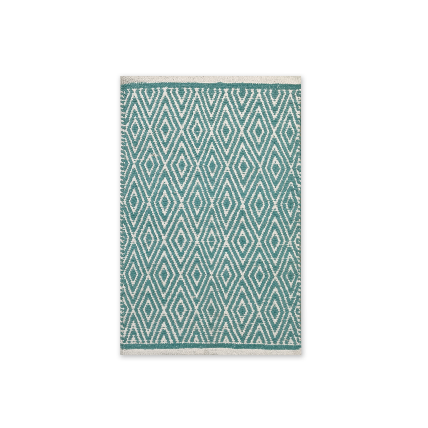 Diamond Rug - Turquoise/White, 21''x34''