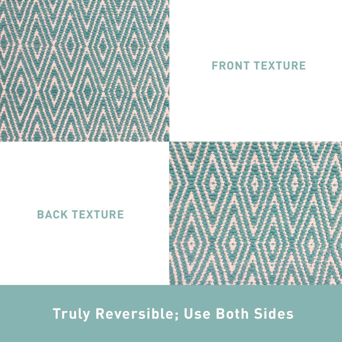 Diamond Rug - Turquoise/White, 21''x34''