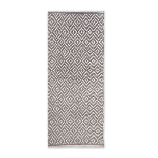 Diamond Runner - Greish Beige/White, 2'x5'