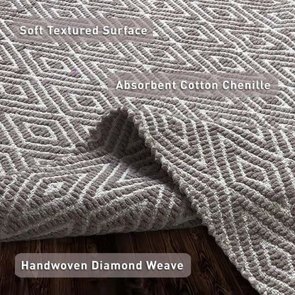 Diamond Runner - Greish Beige/White, 2'x5'