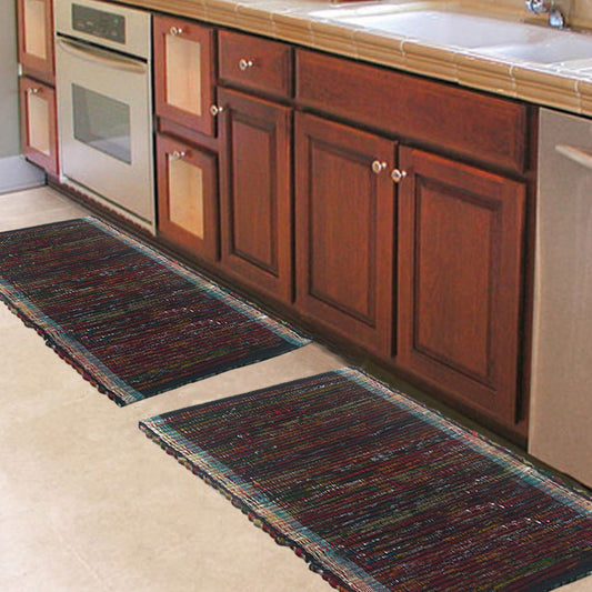 Multi Chindi Border Rug Set - Multi, 20''x30''/20''x30''