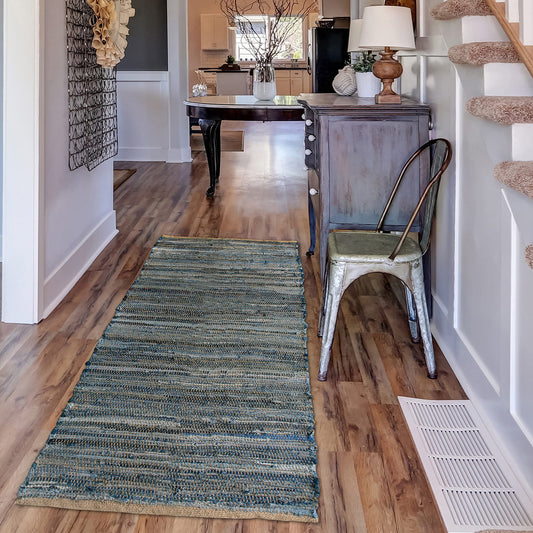 Denim Jute Runner-Denim Blue, 2'x5'