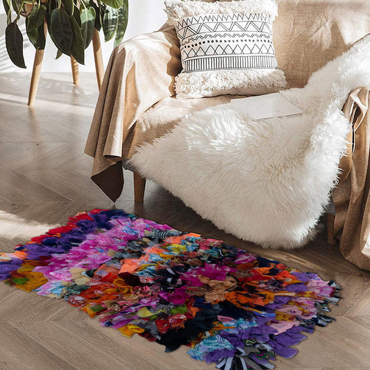 Rainbow Multi Chindi Shag Rug - Multi, 20''x30''