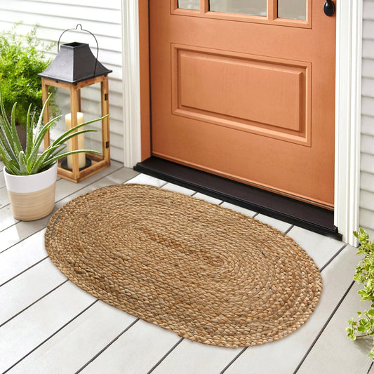 Jute Braid Oval Rug - Natural Jute, 18''x30''