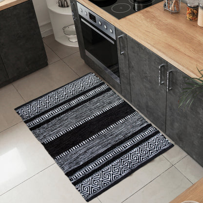 New Mexico Rug - Black/White, 2'x3'