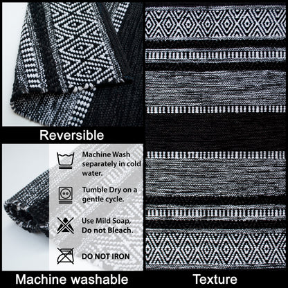 New Mexico Rug - Black/White, 2'x3'