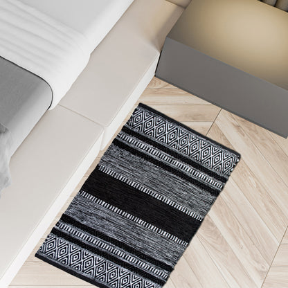 New Mexico Rug - Black/White, 2'x3'