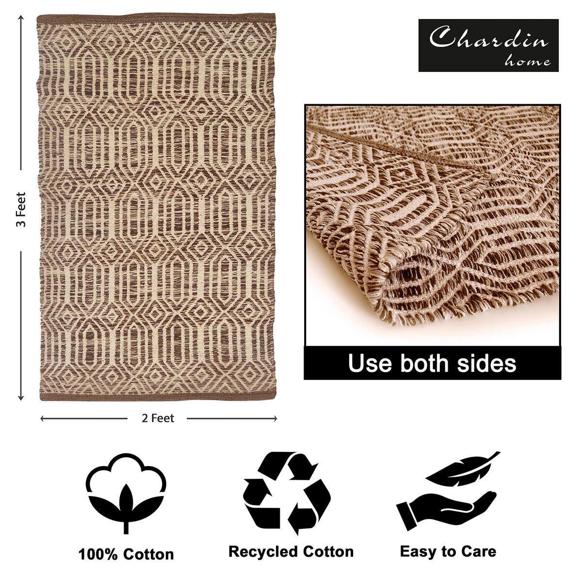 Cairo Rug - Brown/Ivory, 2'x3'