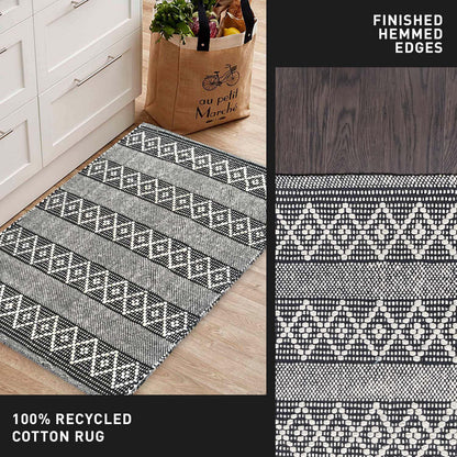 Morocco Rug - Black/Ivory, 2'x3'