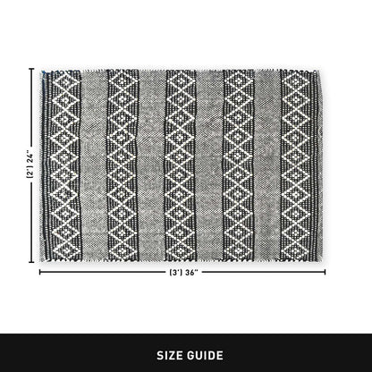 Morocco Rug - Black/Ivory, 2'x3'