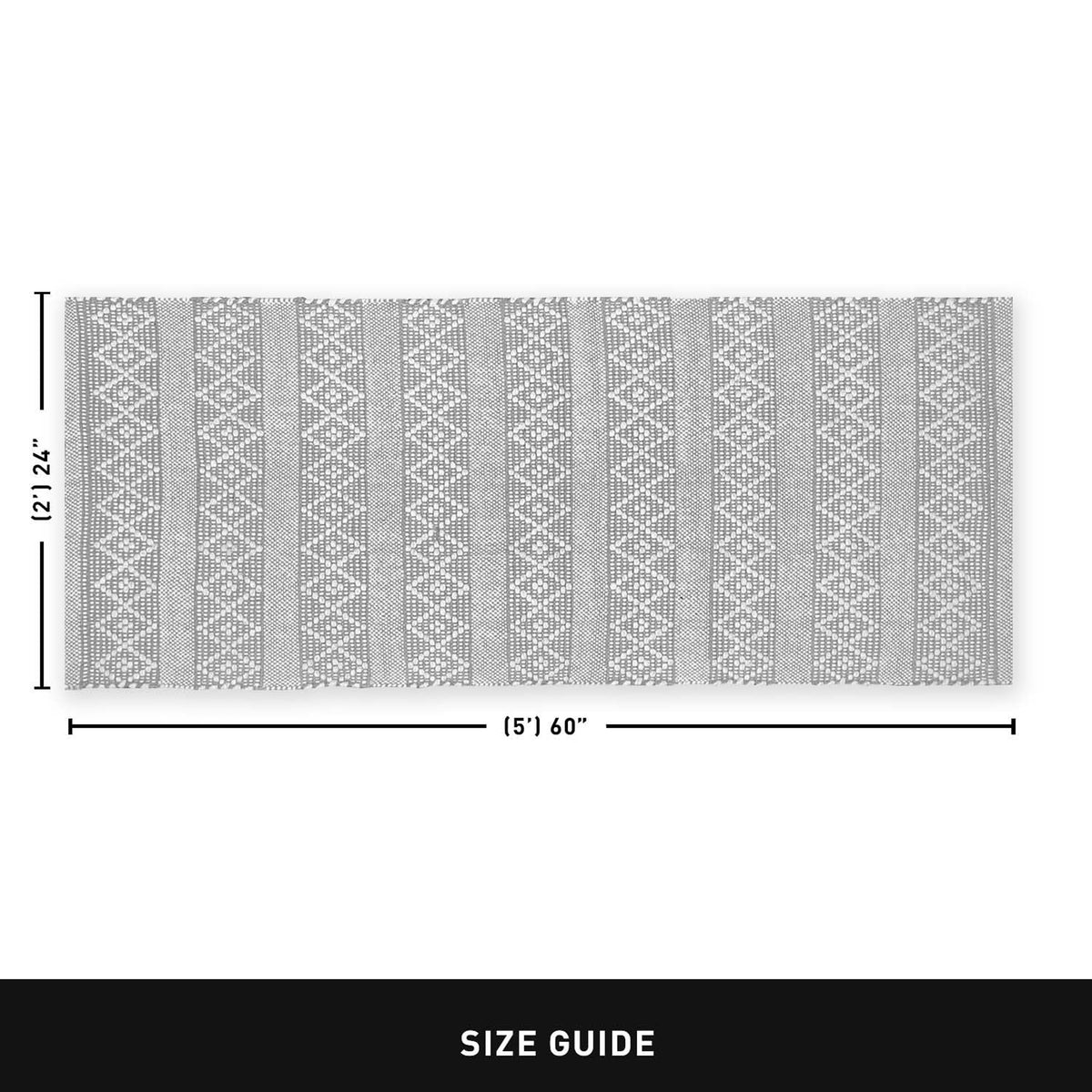 MOROCCO RUNNER RUG, GREY-WHITE, 2' x5'.