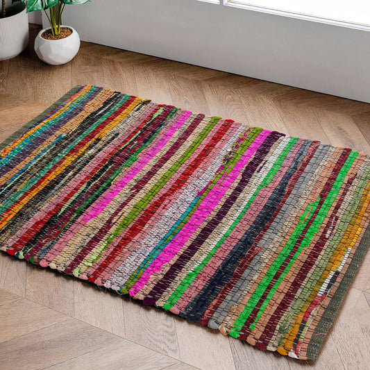 Rainbow Multi Chindi Rug - Multi, 24"x36"
