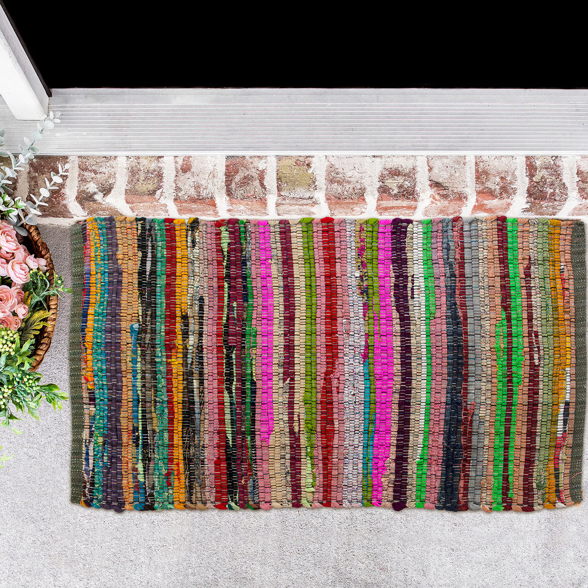 Rainbow Multi Chindi Rug - Multi, 24"x36"
