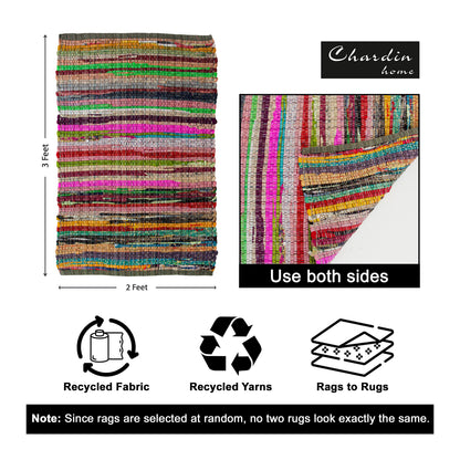 Rainbow Multi Chindi Rug - Multi, 24"x36"