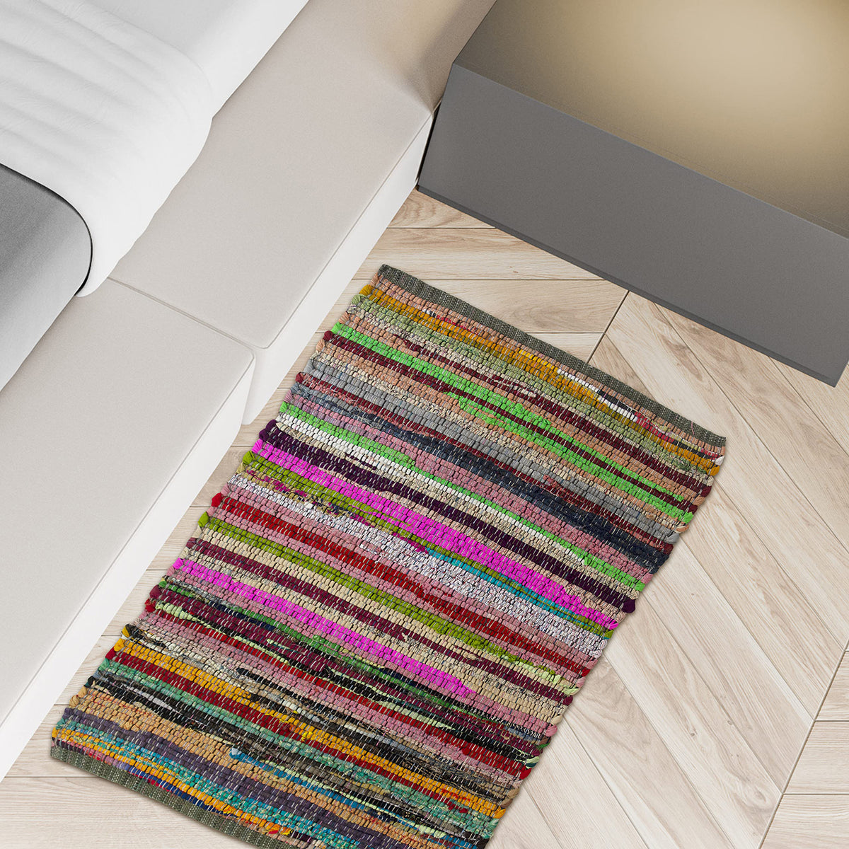 Rainbow Multi Chindi Rug - Multi, 24"x36"