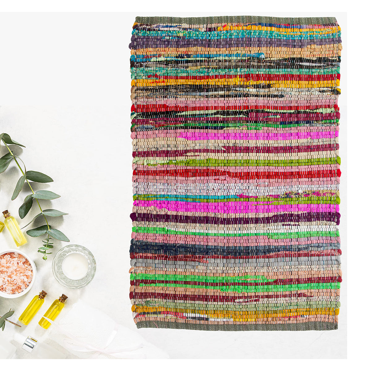 Rainbow Multi Chindi Rug - Multi, 24"x36"