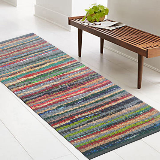 Rainbow Multi Chindi Runner - Multi, 2'x5'
