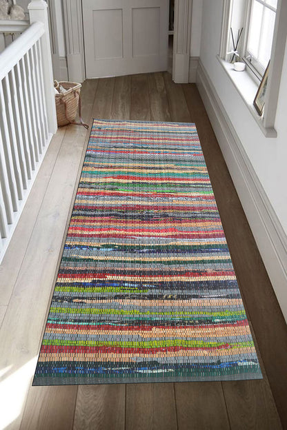 Rainbow Multi Chindi Runner - Multi, 2'x5'
