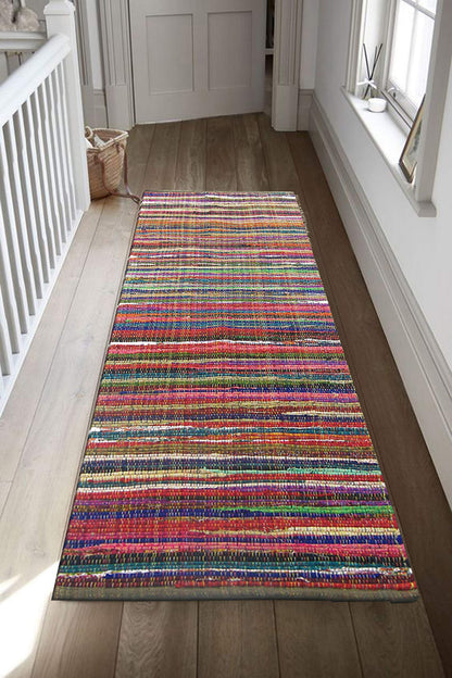 Rainbow Multi Chindi Runner - Multi, 2'x5'