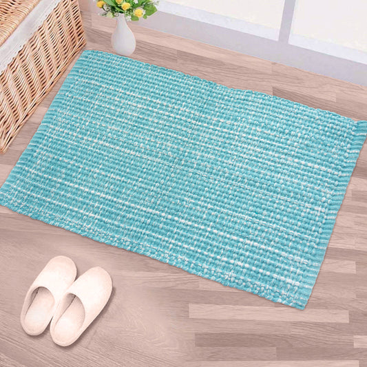 Waffle Rug - Turquoise/White, 21"x34"