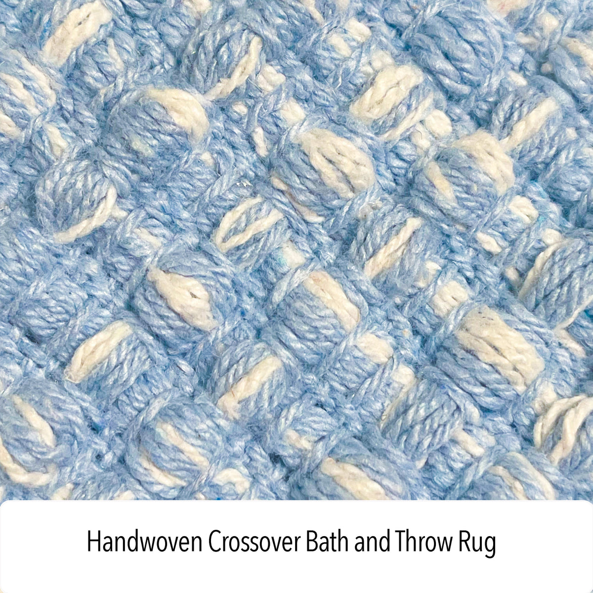 WAFFLE RUG, BLUE/WHITE, 21'' x 34''