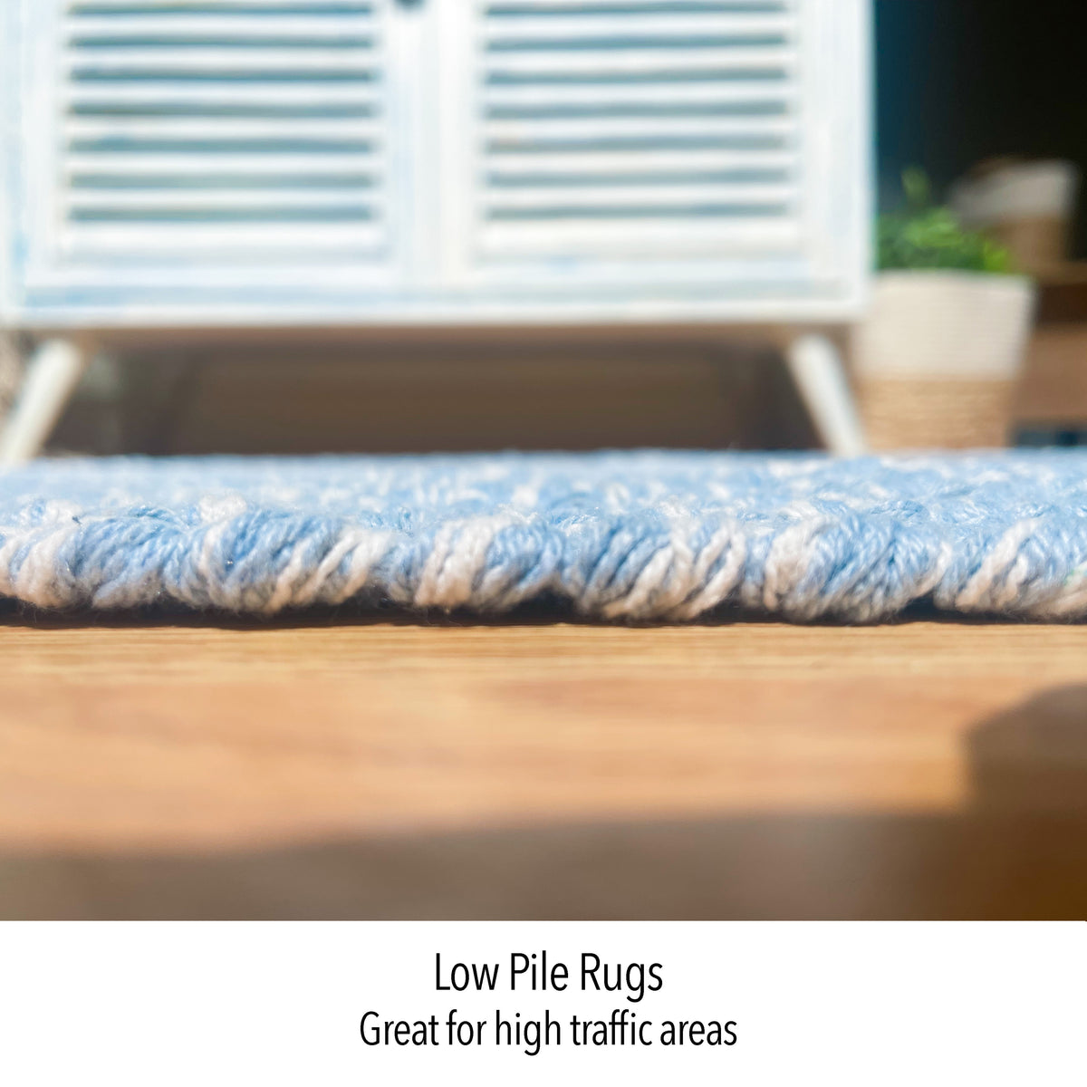 WAFFLE RUG, BLUE/WHITE, 21'' x 34''