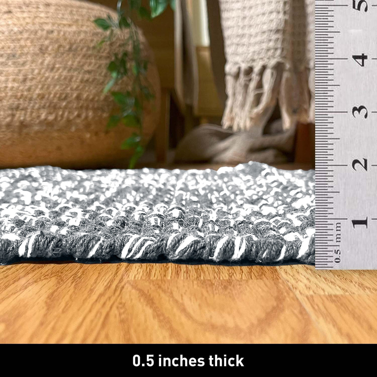 Waffle Rug - Grey/White, 21"x34"