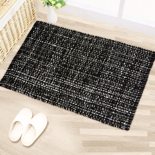 Waffle Rug - Black/White, 21"x34"