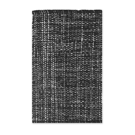 WAFFLE RUG, BLACK-WHITE, 3' x5'.