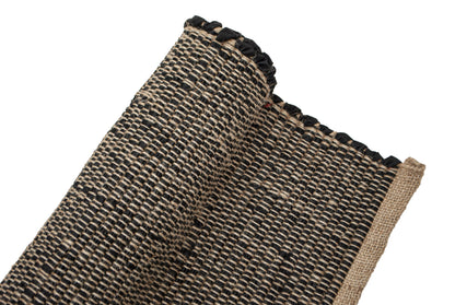 Black Cotton Chindi W. Jute Runner - Black/Jute, 2'x5'
