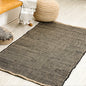 BLACK COTTON CHINDI W. JUTE RUG, BLACK-JUTE, 3' x5'.