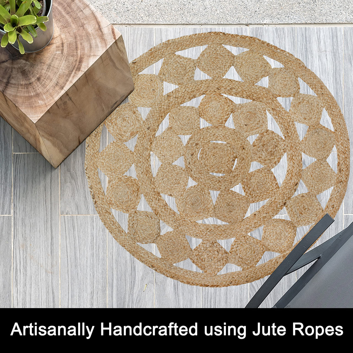 Felix Braid Round Rug - Natural Jute, 36" Rnd.